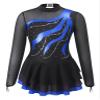 TSSOE Kids Girls Long Sleeve Sequins Printing Ice Roller Figure Skating Dress Illusion Ballet Dancewear A06 14 Years view 1