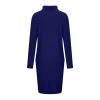 2 Piece Sweater Dress Sets for Women Long Sleeve Knit Outfits Solid Turtleneck Top Midi Skirt Bodycon Dresses Blue view 3