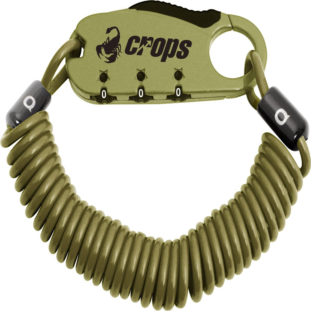 Crops CP-SPD08-33 Compact Wire Lock Q3 | 3 mm x 1800 mm 3-Digit Dial (Gravel Green)