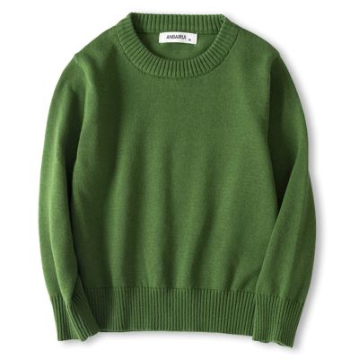 ACESTAR Boys and Girls' Uniform Cotton Crew-Neck Sweaters Long Sleeve Pullover Knit SweaterGreen,110/4T