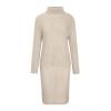2 Piece Sweater Dress Sets for Women Long Sleeve Knit Outfits Solid Turtleneck Top Midi Skirt Bodycon Dresses Beige view 4