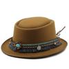 Classic Wool Soft Felt Pork Pie Hat Fedora for Men Women Autumn Winter Wool Hat Curved Brim Hat view 1