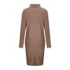 2 Piece Sweater Dress Sets for Women Long Sleeve Knit Outfits Solid Turtleneck Top Midi Skirt Bodycon Dresses Brown view 3