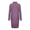 2 Piece Sweater Dress Sets for Women Long Sleeve Knit Outfits Solid Turtleneck Top Midi Skirt Bodycon Dresses Purple view 3