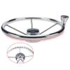 Mojiate 13 1/2 inch Boat Steering Wheel with Knob 5 Spoke 13.5 inch Stainless Steel Grip Destroyer Style Marine view 1