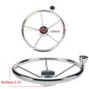 Mojiate 13 1/2 inch Boat Steering Wheel with Knob 5 Spoke 13.5 inch Stainless Steel Grip Destroyer Style Marine view 2