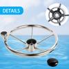 Mojiate 13 1/2 inch Boat Steering Wheel with Knob 5 Spoke 13.5 inch Stainless Steel Grip Destroyer Style Marine view 3