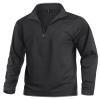 KEFITEVD Mens Quarter Zip Pullover Long Sleeve Black Sweatshirts 1/4 Golf Sweaters Thermal Fleece Athletic Shirts Black S view 1