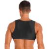 Lejafay Mens Sleeveless Y Back Muscle Half Crop Tank Top Tee T-Shirts Fitness Gym Sports Bra Vest Black Medium view 4