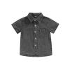 Andannby Kids Baby Boy Short Sleeve Denim Shirt Toddler Lapel Neck Button Down Pocket Denim Tshirt Tops Blouse (Gray, 3-4 Years) view 1