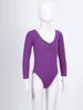 Aislor Kids Girls Ballet Dance Gymnastics Leotard Long Sleeve V Neck Ruched Front Bodysuit Jumpsuit Active Wear Dark Purple 5-6 Years view 4