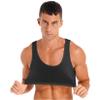 Lejafay Mens Sleeveless Y Back Muscle Half Crop Tank Top Tee T-Shirts Fitness Gym Sports Bra Vest Black X-Large view 3