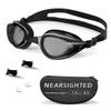 HDYAR Nearsighted Swimming Goggles Swim Goggles Anti Fog UV Protection Fit for Adult Men Women Youth Junior, No Leaking Soft Silicone Seal Tinted Flat Lens view 1