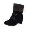 Ladies Fashion Suede Snow Boots Wool Elastic Mouth Slope Heel Thick Soled Short Boots Boot Cod (Black, 8.5) view 1