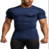 TSLA Men's UPF 50+ Quick Dry Short Sleeve Compression Shirts, Athletic Workout Shirt, Water Sports Rash Guard, Athletic Top Navy, X-Large view 1