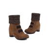 Ladies Fashion Suede Snow Boots Wool Elastic Mouth Slope Heel Thick Soled Short Boots Boot Cod (Khaki, 7) view 3