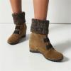 Ladies Fashion Suede Snow Boots Wool Elastic Mouth Slope Heel Thick Soled Short Boots Boot Cod (Khaki, 7) view 4