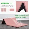 6 ft Gymnastics Exercise Mat Thick Tumbling Mats with Carrying Handles, 6ft x 4ft x 2in Yoga Mat Folding Exercise Pad Leather Gym Mat for Gymnastics, Stretching, Core Workouts, Pink view 2