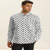 Lars Amadeus Men's Button Down Polka Dots Printed Shirts White XL view 2