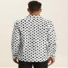 Lars Amadeus Men's Button Down Polka Dots Printed Shirts White XL view 3