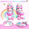 Rainbow Unicorn Kids Roller Skates for Girls Boys Toddler Ages 2-4,4-Pejiijar Adjustable Roller Shoes with Luminous Wheels for Birthday Xmas Gifts. view 2