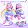 Rainbow Unicorn Kids Roller Skates for Girls Boys Toddler Ages 2-4,4-Pejiijar Adjustable Roller Shoes with Luminous Wheels for Birthday Xmas Gifts. view 2