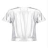 dPois Kids Boys Girls Shiny Metallic T-Shirts Short Sleeve Street Dance Tops Hip-hop Performance Costume Silver 13-14 Years view 2