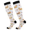 Wusikd Cartoon Corgi Dog Compression Socks for Women and Men Circulation Cute Long Socks for Athletic Running 1 view 1