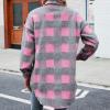 JEsilunmaMY Womens Plaid Shacket Jacket Long Sleeve Button Down Lapel Wool Blend Coat Casual Loose Fall Winter Shirt Jackets (Pink,X-Large) view 2