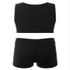 Sxiwei Kids Girls 2pcs Workout Suit Gymnastics Dance Tank Top And Booty Shorts Clothes Set Red 16 Years view 2