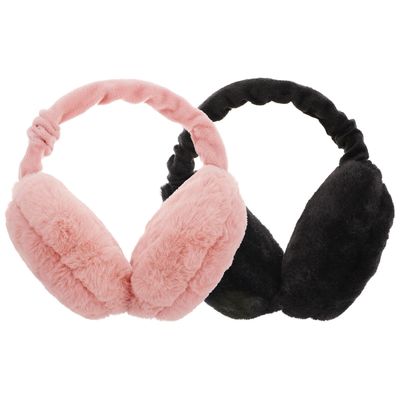 2pcs Earmuffs Lovely Warm Earflap Fluffy Ear Warmers Winter Warm Plush Ear Warmers Ear Muffs for Winter Foldable Earmuff Lovers Polyester Outdoor Decorations
