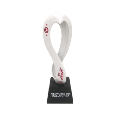2022 Qatar World Cup Mascot Simulation Trophy Ornaments Logo Emblem 3d Three-Dimensional Resin Gift Soccer Fans Souvenirs Bar Ornaments (Black)