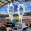 2022 Qatar World Cup Mascot Simulation Trophy Ornaments Logo Emblem 3d Three-Dimensional Resin Gift Soccer Fans Souvenirs Bar Ornaments (Black) view 3