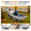 Fragess Portable Camping Cot, 600LBS Max Load, Extra Wide with Thick Mattress, Folding Cot for Outdoor Camping/Office, Home Nap (Grey) view 2