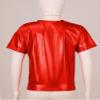 dPois Kids Boys Girls Shiny Metallic T-Shirts Short Sleeve Street Dance Tops Hip-hop Performance Costume Red 15-16 Years view 4