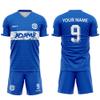 ORKY Kids Customize Soccer Jersey, Quick Dry Sublimation Boy Futbol Shirt Short Set, Personalize Name Girl Team Outfit(Blue 160cm) view 4