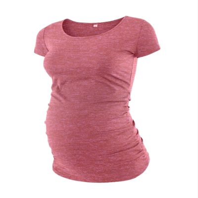 DISC Pregnancy Announcement Shirt Maternity T Shirts - Womens Maternity Tops for Mom to Be [40022206] | Plain Heather Pink, XXL
