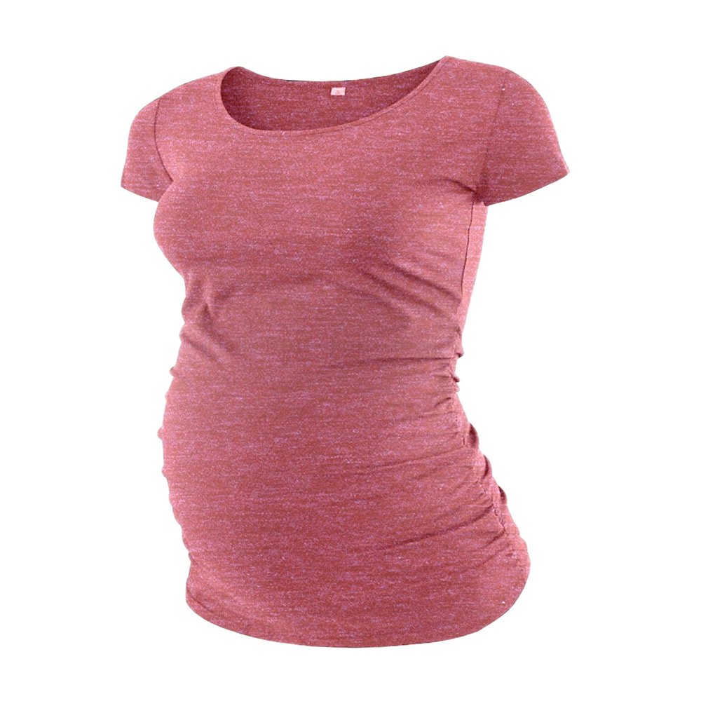 DISC Pregnancy Announcement Shirt Maternity T Shirts - Womens Maternity Tops for Mom to Be [40022206] | Plain Heather Pink, XXL