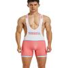 SEOBEAN TAUWELL Mens Sexy Fitness Wrestling Leotard Singlet Bodysuit 9704 (9706 Pink, Large) view 1