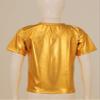 dPois Kids Boys Girls Shiny Metallic T-Shirts Short Sleeve Street Dance Tops Hip-hop Performance Costume Gold 11-12 Years view 4