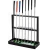 XCSOURCE Wooden Golf Putter Stand, Golf Club Holder Stand Floor Display Rack, Golf Club Rack for 8 Clubs and 12 Balls Storage, Golf Club Organizer for Indoor Home Office Club Simulator view 1