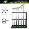 XCSOURCE Wooden Golf Putter Stand, Golf Club Holder Stand Floor Display Rack, Golf Club Rack for 8 Clubs and 12 Balls Storage, Golf Club Organizer for Indoor Home Office Club Simulator view 2