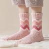 leasote Thick Fleece Socks Women Mid-tube Coral Fleece Socks Keep Warm Anti-pilling Pink view 2