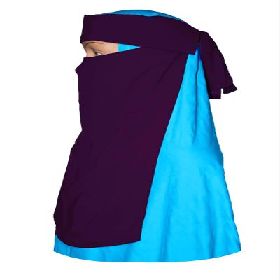 Womens Half Niqab Nosepiece Face Cover Veil Breathable Clothing For Muslim Islam Islamic Hijab Hejab Women Burqa Jilbab Abaya (Egg Plant)