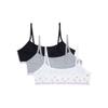 Maidenform Girl's Cotton Crop Training Bra, Fruit Fun/Heather Grey/Black, X-Large 3 Pack view 3