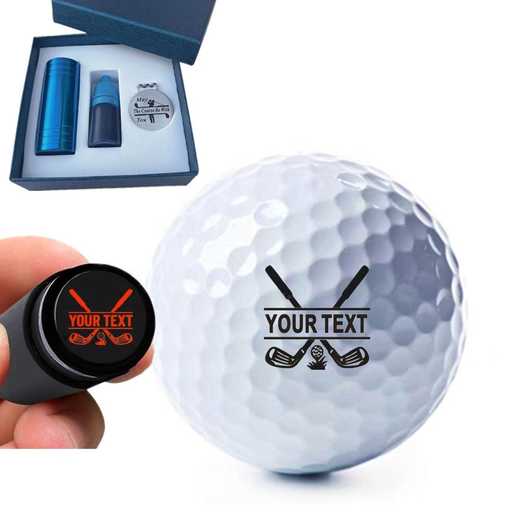 Custom Golf Ball Stamp Markers,Personalized Golf Ball Stamper with Ink Reusable Golf Ball Mark Your Own Golf Ball Stamp Golfer Gift