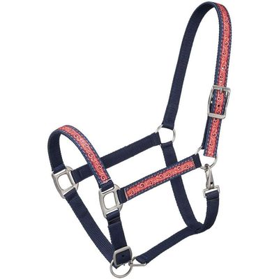 Tough 1 Nylon Halter Printed Overlay Navy Tool
