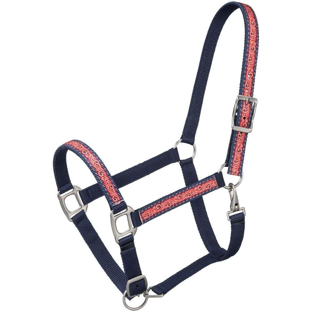 Tough 1 Nylon Halter Printed Overlay Navy Tool