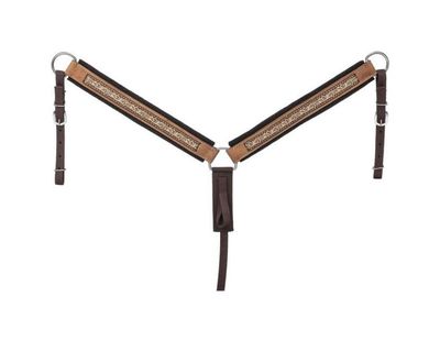Tough 1 Printed Nylon Breastcollar Brown Tooled