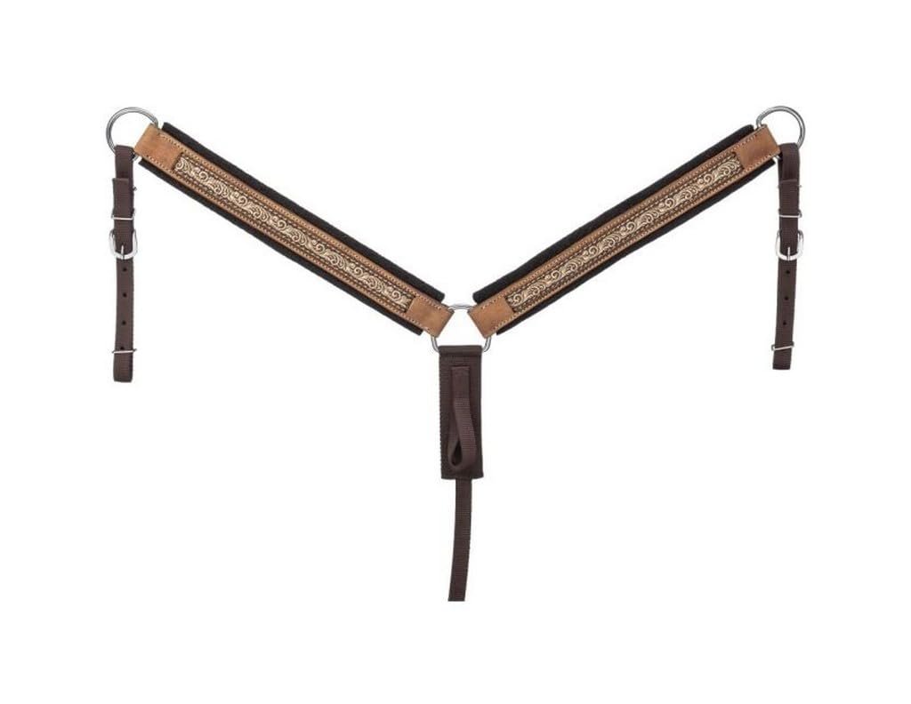 Tough 1 Printed Nylon Breastcollar Brown Tooled